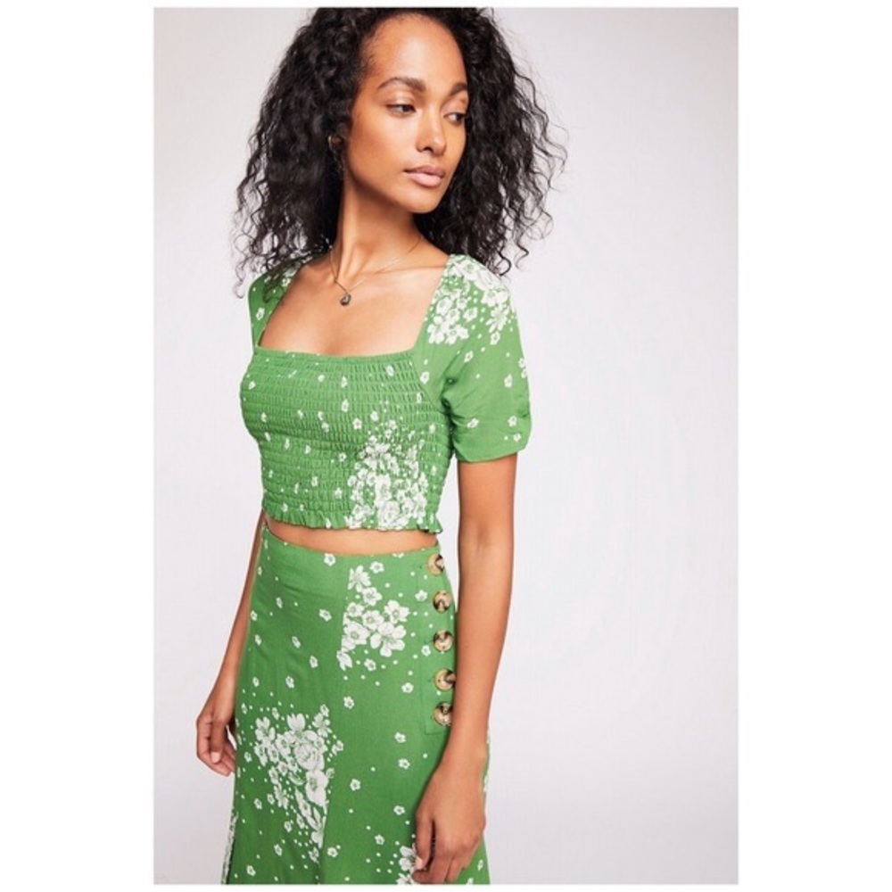 Free People Bare With Me skirt and crop top set